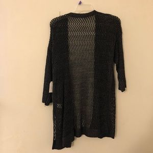 Black/Gray Duster Sweater Sz 20 by Time & Tru